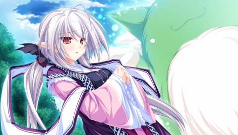 Tenmaso, suzukaze no melt, девушка, t t, небо, кимоно