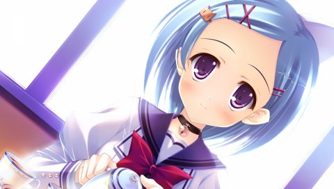 Naruse mamoru, nanairo kouro, charlotte vaasa, девушка, улыбка, чаепитие