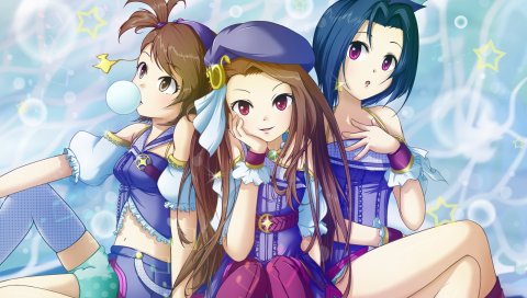 Pobii, idolmaster, minase iori, miura azusa, футами, девушка, улыбка, камедь