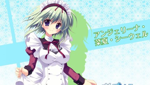 Mashiroiro симфония, ангела nanatsu sewell, девушка, платье, улыбка