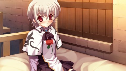 Kurosaki, boku no te no naka no rakuen, thea bohlscheid, девушка, кровать, чулки, осанка