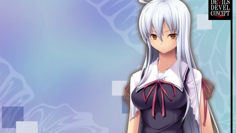 Devils devel concept, girl, bangs, look