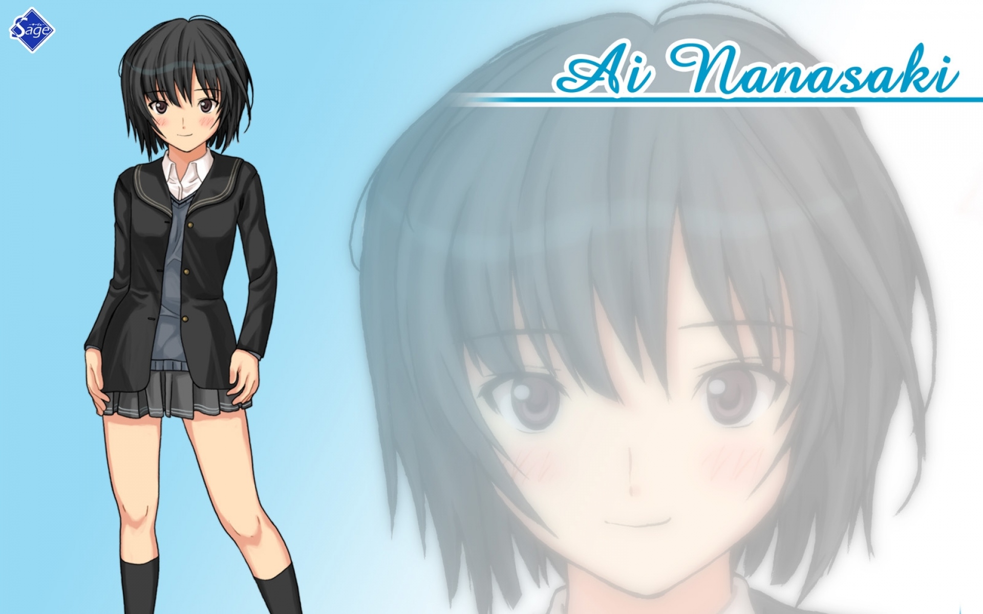 Картинки Amagami, nanasaki ai, девушка, брюнетка, пальто, улыбка фото и обои на рабочий стол
