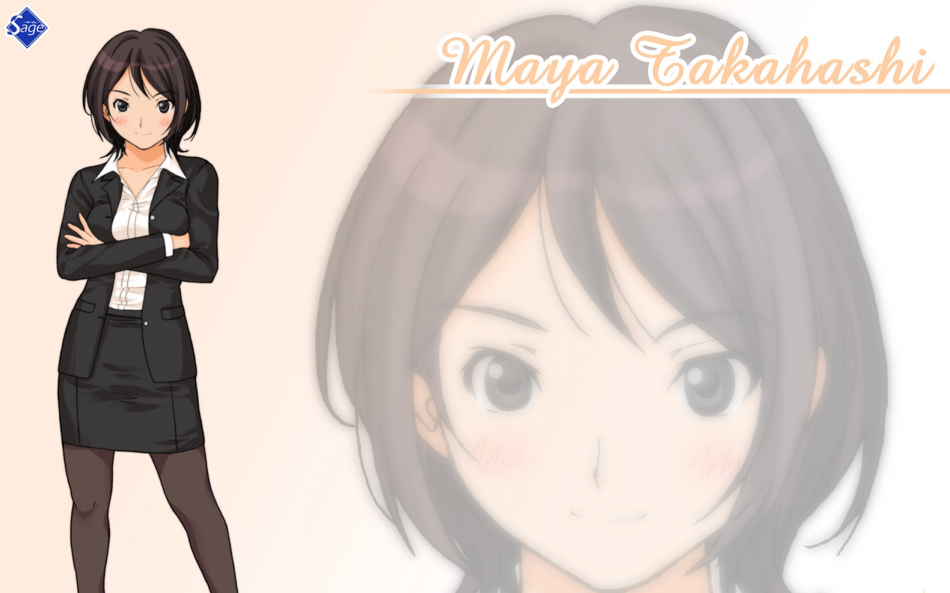 Картинки Amagami, takahashi maya, девушка, брюнетка, костюм, обувь, осанка фото и обои на рабочий стол