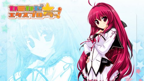 Oshiki hitoshi, kamikaze explorer, yuutenji mishio, девушка, милые, розовые волосы, улыбка, платье, чулки