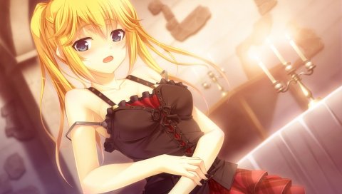 Tenshi no hane wo fumanaide, девушка, блондинка, корсет, юбка
