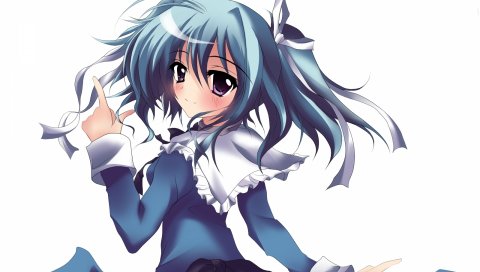Suemizu yuzuki, mashiroiro симфония, uryuu sakuno, девушка, брюнетка, румянец, платье, улыбка, жест