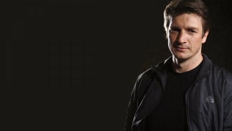 Nathan fillion, брюнетка, лицо, фон, актер
