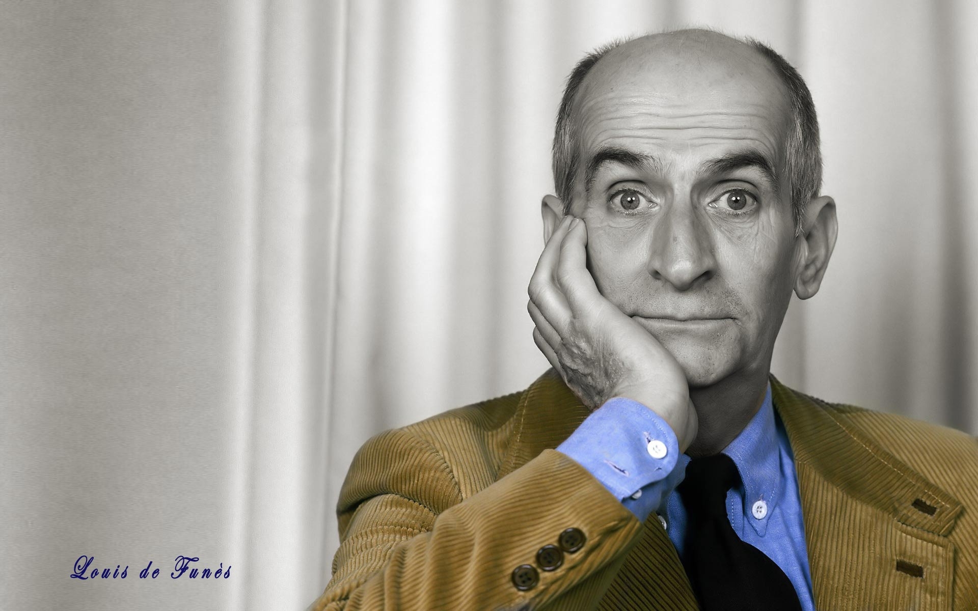 Картинки Louis de funes, face, comedian, hand, sign фото и обои на рабочий стол
