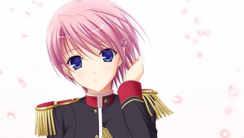 Komori kei, прогулка romanze, kisaki mio, девушка, форма, лепестки