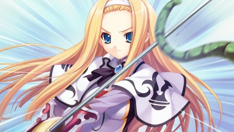 Kurosaki, boku no te no naka no rakuen, девушка, меч, атака