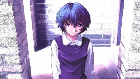 Neon genesis evangelion, ayanami rei, девушка, брюнетка, молодой, взгляд