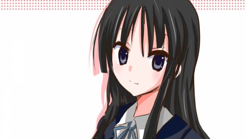 K-on, akiyama mio, девушка, брюнетка, взгляд, улыбка