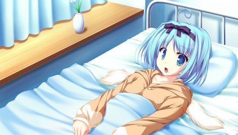 Десятьmaso, magus сказка, kujou yuuka, девушка, румянец, цветок, кровать