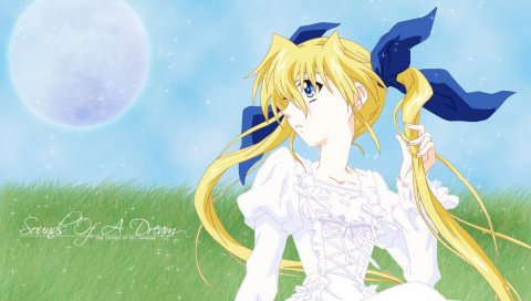 Da capo ii, девушка, блондинка, платье, природа, профиль