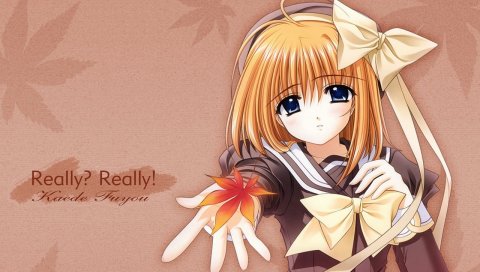 Shuffle, fuyou kaede, девушка, грусть, лист, рука