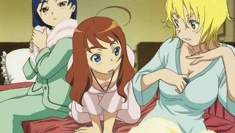Mai-otome, yumemiya arika, nina wang, erstin ho, девушка, кровать, интерес