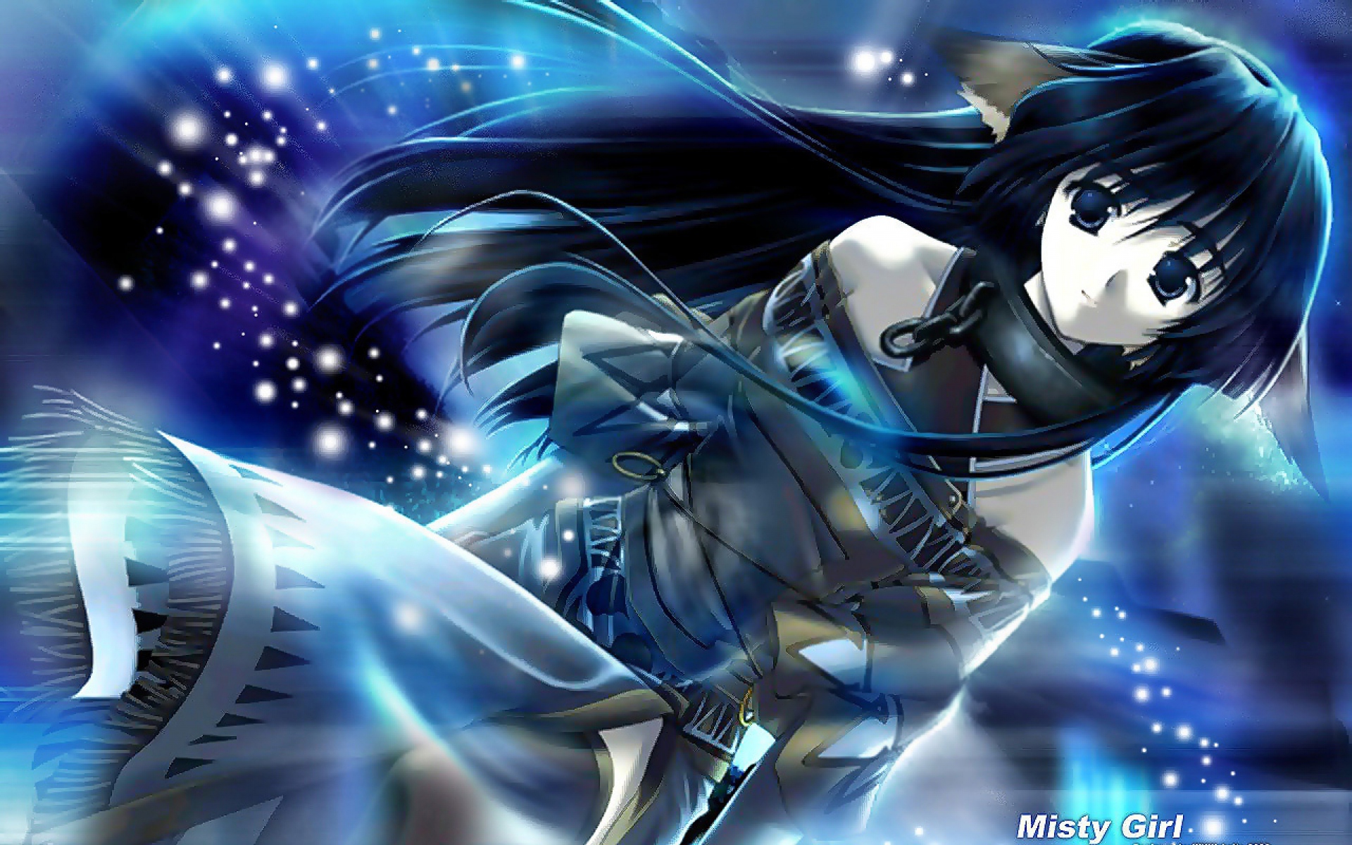 Картинки Utawarerumono, девушка, брюнетка, платье, космос фото и обои на рабочий стол