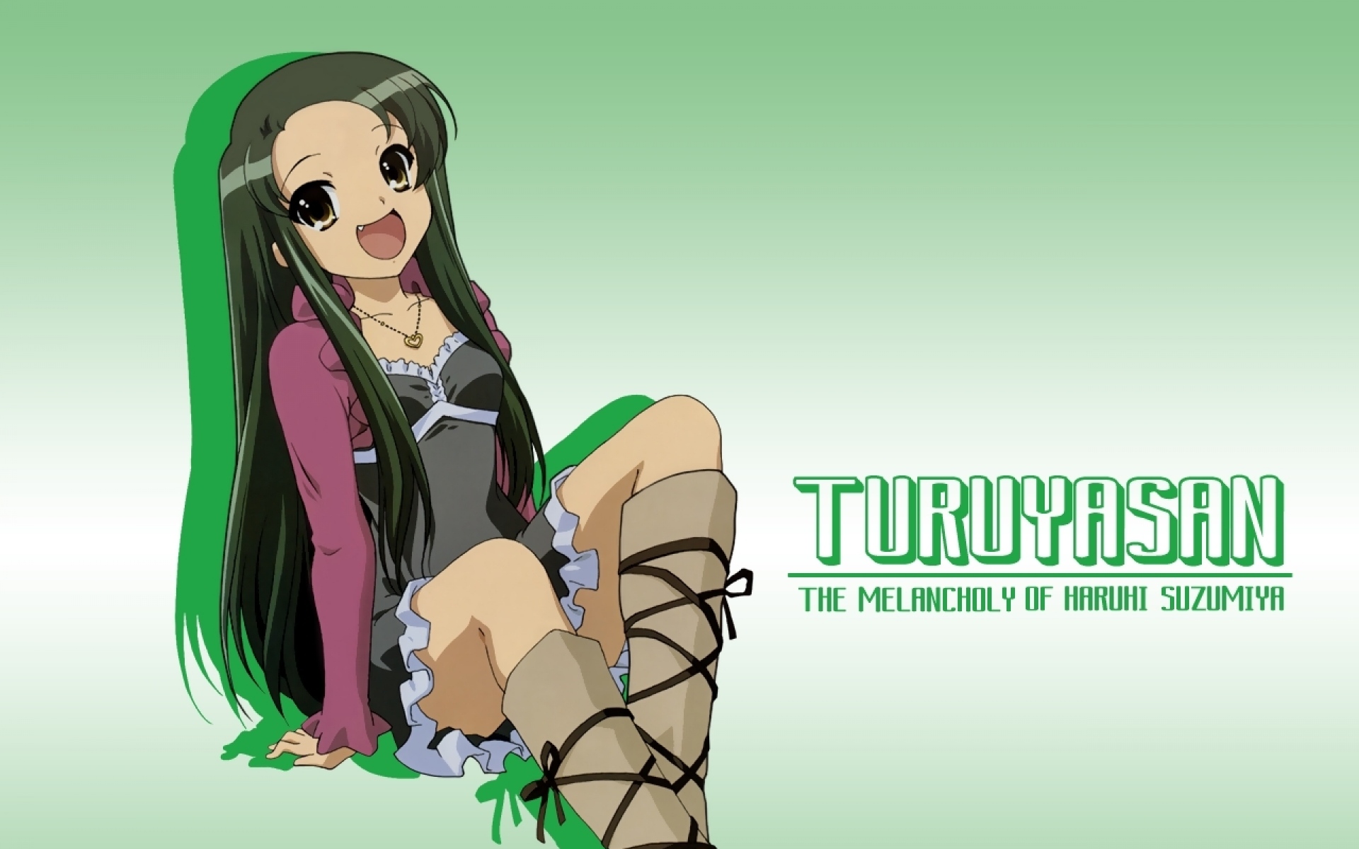 Картинки Suzumiya haruhi no yuutsu, tsuruya, девушка, брюнетка, радость фото и обои на рабочий стол