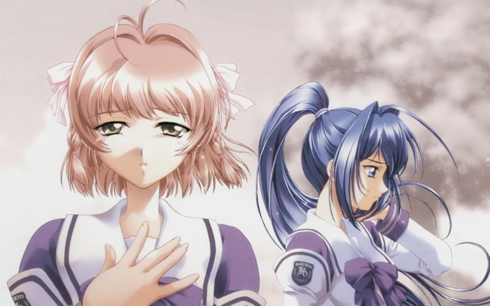 Картинки Kimi ga nozomu eien, suzumiya haruka, hayase mitsuki, девушка, взгляд, осанка фото и обои на рабочий стол