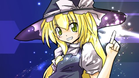 Kirisame marisa, девушка, блондинка, шляпа