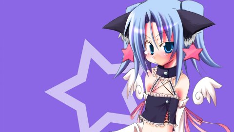 Kazekawa nagi, уши, девушка, кошка, юбка, крылья