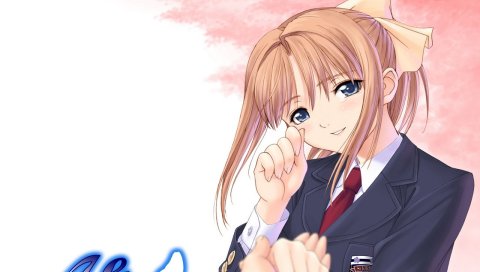 Taka tony, after, shiomiya kanami, девушка, форма, улыбка, рука