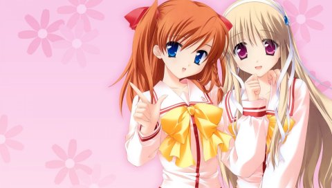 Мед приближается, clarissa satsuki maezono, kamijou asahi, девушки, милые, юбки, жест