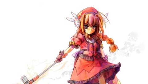 Mahou shoujo лирическая nanoha, vita, девушка, шляпа, оружие, платье
