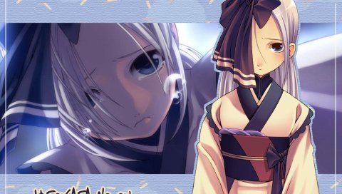 Hitokata no ou, mizuha, девушка, кимоно, печаль