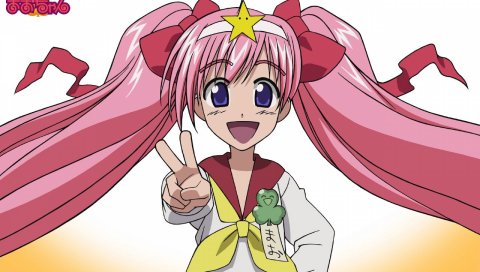 Akamatsu ken, mao-chan, девушка, радость, жест, розовые волосы