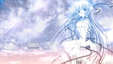 Chobits, chii, девушка, волосы, лента, ветер