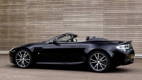 Aston martin, v8, vantage, 2010, черный, вид сбоку, авто, стиль