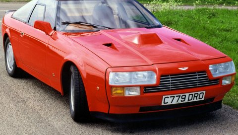 Aston martin, v8, vantage, 1986, красный, вид спереди, автомобиль, ретро