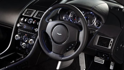 Aston martin, v8, vantage, 2011, салон, салон, руль, спидометр
