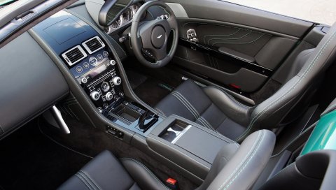 Aston martin, v8, vantage, 2011, черный, салон, салон, руль