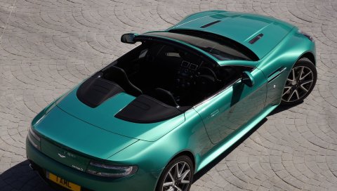 Aston martin, v8, vantage, 2011, изумруд, вид сверху, стиль, кабриолет