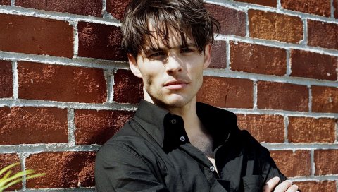 James marsden, темнота, рубашка, стена, длинноволосое