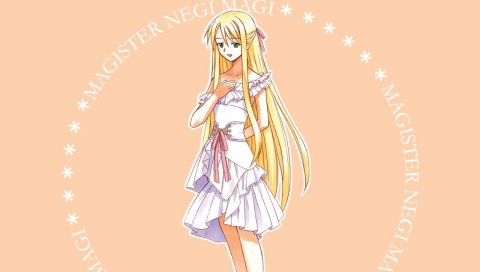 Mahou sensei negima, yukihiro ayaka, девушка, блондинка, платье