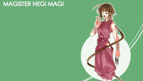 Mahou sensei negima, nagase kaede, девушка, радость, улыбка, жест