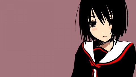 Nhk ni youkoso, nakahara misaki, девушка, брюнетка, челки
