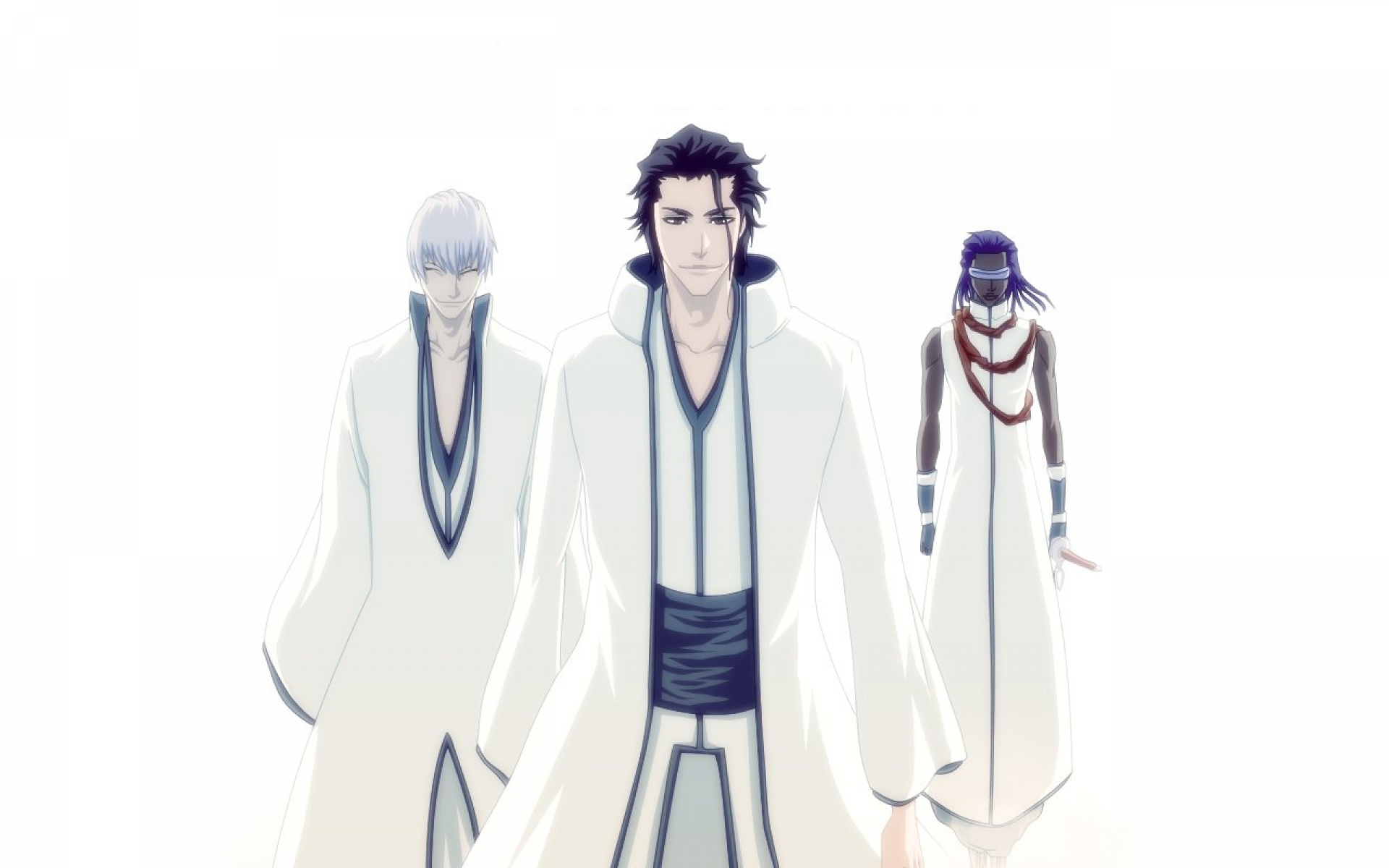 Картинки Отбеливатель, ichimaru gin, aizen sousuke, tousen kaname, мальчики, одежда, глаза фото и обои на рабочий стол