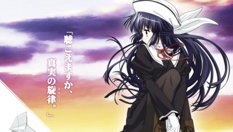 Amamiya yuko, ef сказка о мелодиях, девушка, брюнетка, осанка, фон