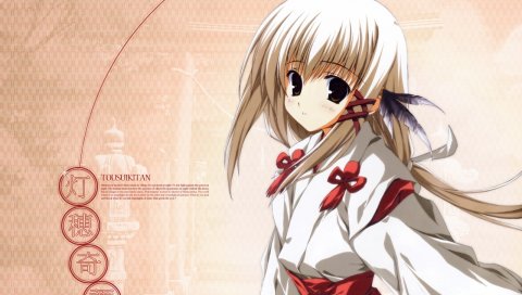 Miko, tousui kitan, девушка, блондинка, кимоно