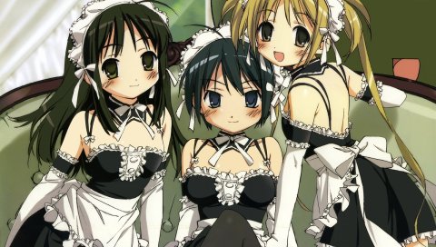 Kore ga watashi no goshujin-sama, sawatari izumi, sawatari mitsuki, kurauchi anna, девушка, горничная, чулки