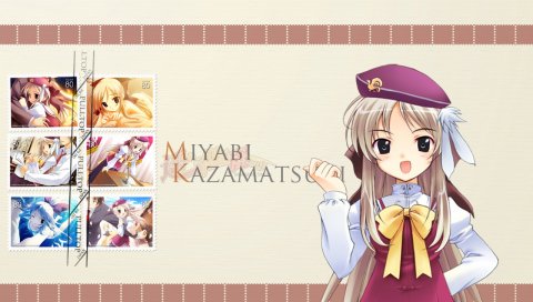 Miyabi kazamatsuri, девушка, милый, улыбка, жест