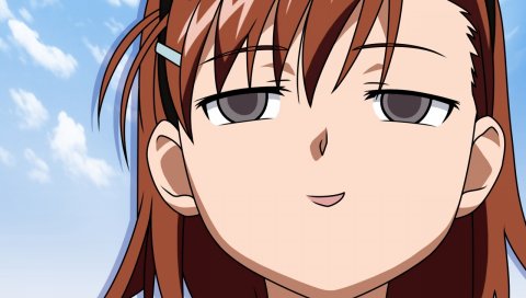 To aru majutsu no index, misaka mikoto, девушка, брюнетка, челки, крупный план