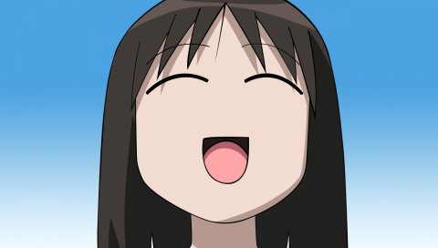 Azumanga daioh, kasuga ayumu, девушка, брюнетка, радость, небо