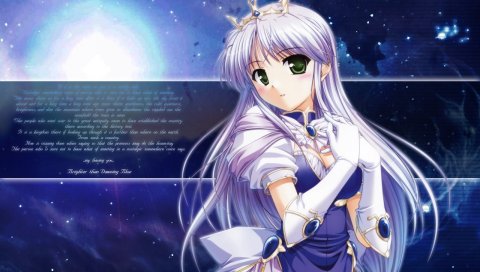 Yoake mae yori ruri iro na, feena fam earthlight, девушка, платье, космос