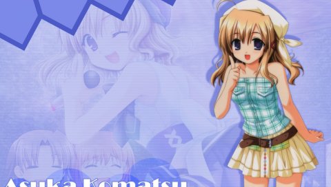 Conboku, komatsu asuka, девушка, юбка, палец, улыбка